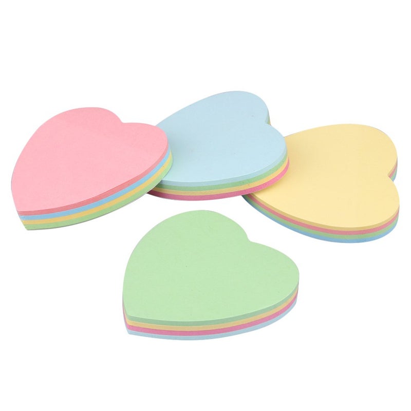 GTHER 4PCS Heart Shaped Sticky Notes, Colored Sticky Notes Pink Red Blue Cute Fun Love Self-Adhesive Note for Kids School Classroom Office College (Heart) - Image 3